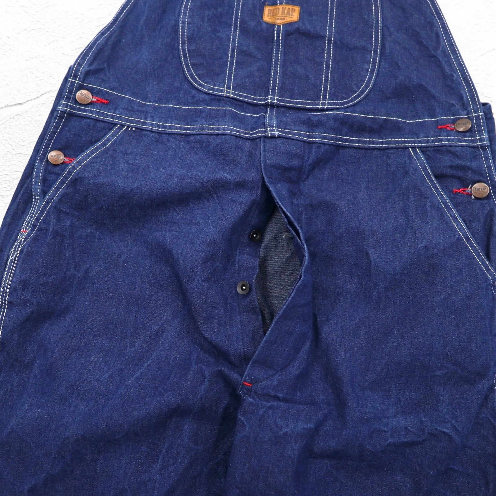 RED KAP Denim Overalls L Indigo Blue BD10DN Made in Mexico