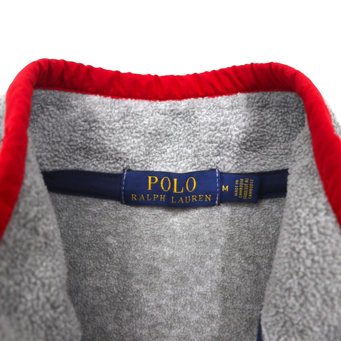 Polo Ralph Lauren ハーフジップ フリースジャケット M グレー 胸ポケット スモールポニー刺繡