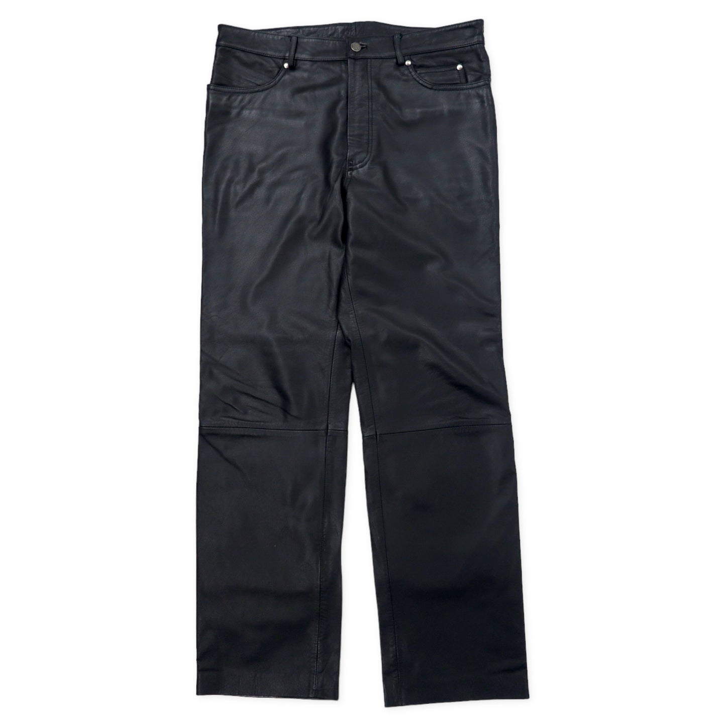 日本然リトテ-古着オンライン-HARLEY DAVIDSON レザーパンツ 36 ブラック 牛革 ジッパーフライ-Harley Davidson Leather Pants 36 Black Cowhide Zipper Fly