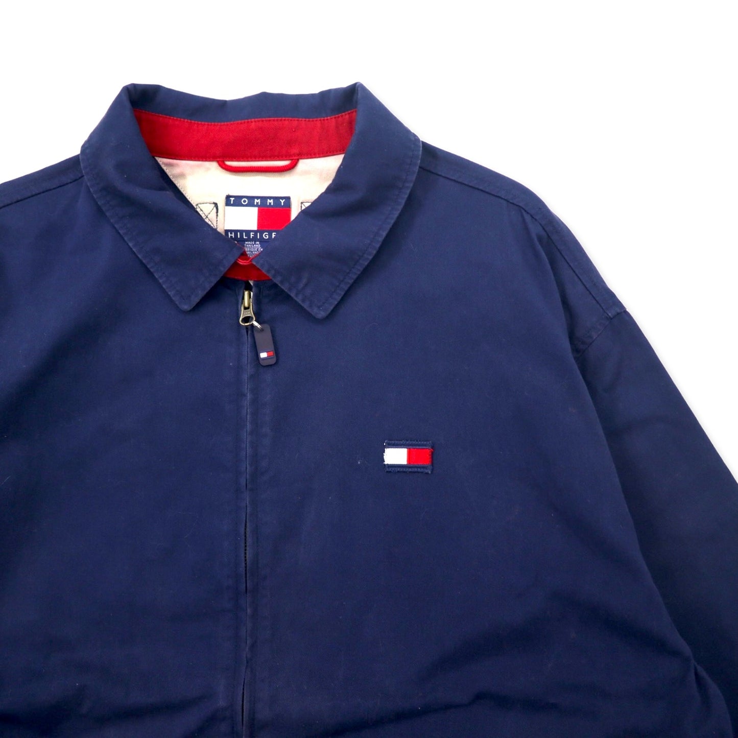 TOMMY HILFIGER 90年代 スウィングトップ ハリントンジャケット XXL ネイビー コットン ワンポイントロゴ ビッグサイズ