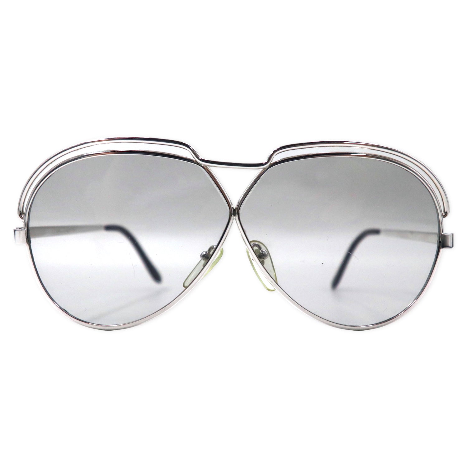 Yves Saint Laurent Sunglasses Tear Drop Silver Metal Frame Vintage 