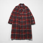 Vintage PENDLETON 1970s USA Made Shawl Collar Robe, Red, Pure Virgin Wool, Tartan Check, Size M