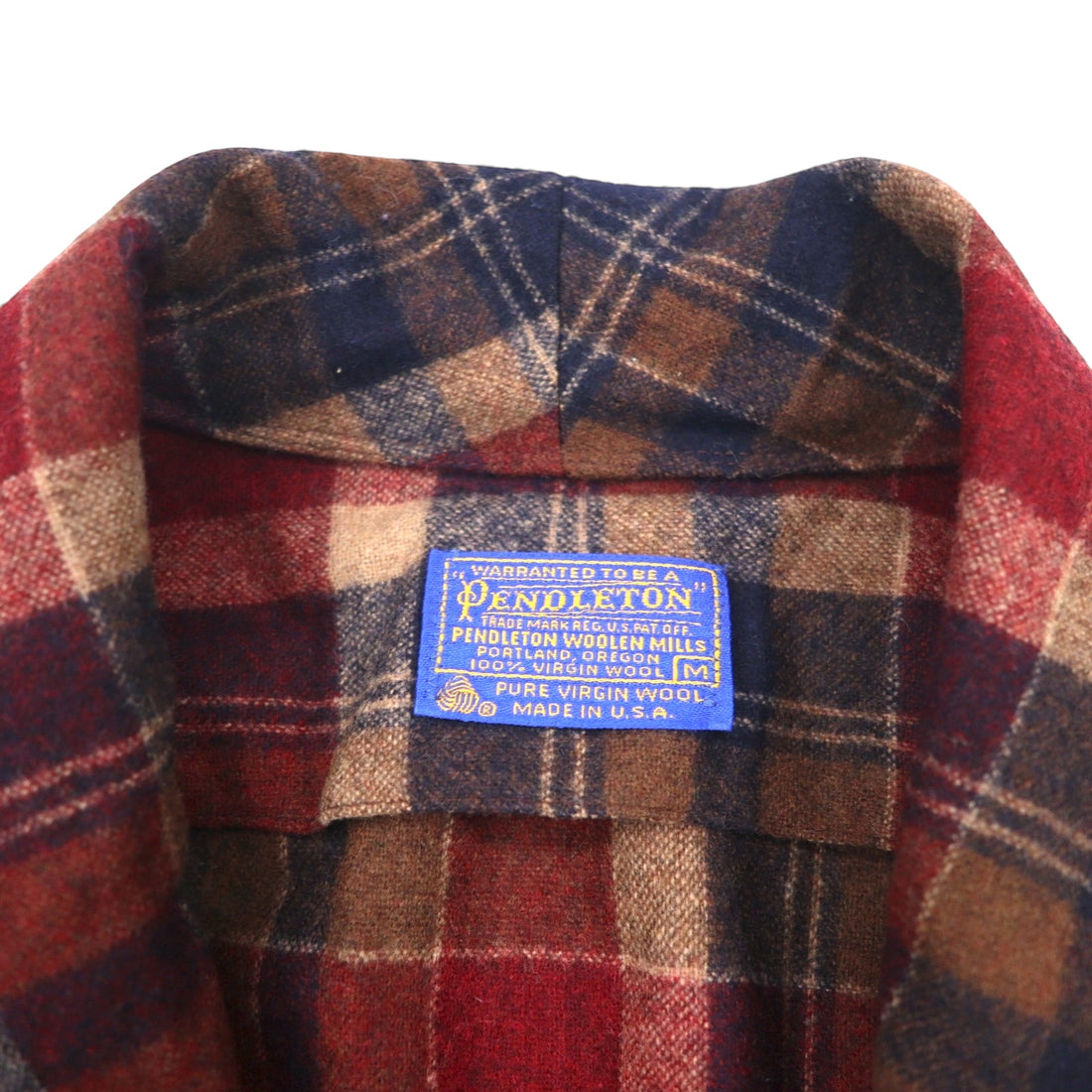 PENDLETON 70年代 USA製 ヴィンテージ ガウンコート ショールカラー ローブ M レッド ピュアバージンウール タータンチェック