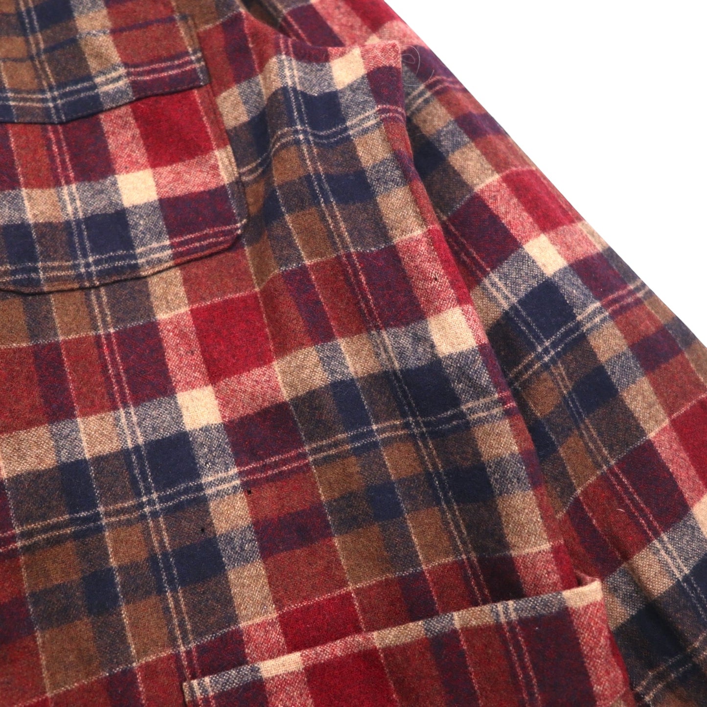Vintage PENDLETON 1970s USA Made Shawl Collar Robe, Red, Pure Virgin Wool, Tartan Check, Size M