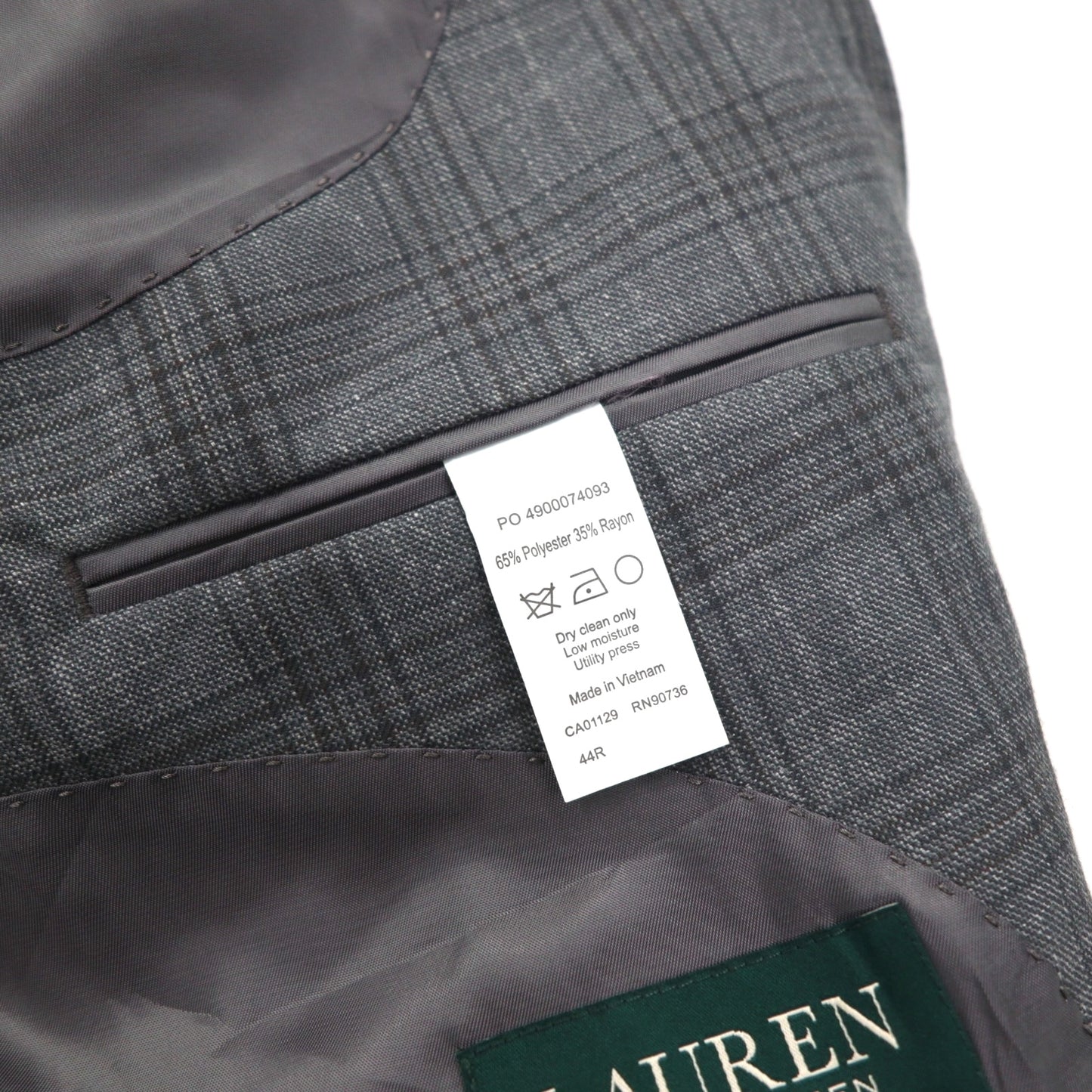 LAUREN RALPH LAUREN 2B テーラードジャケット スーツ XL グレー チェック Macy's 別注