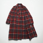 Vintage PENDLETON 1970s USA Made Shawl Collar Robe, Red, Pure Virgin Wool, Tartan Check, Size M