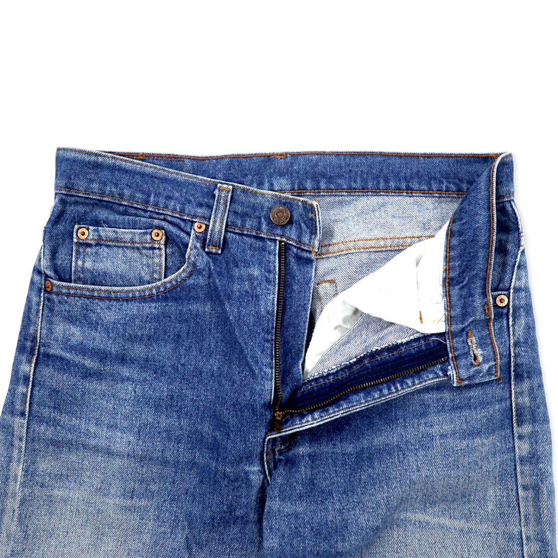 Levi's USA made 90s denim pants size 31 blue cotton 525 button lining zipper fly 505-0217