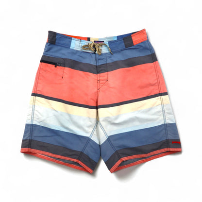 Patagonia Wavefarer Board Shorts, Size M, Multicolor Striped Nylon, 86556