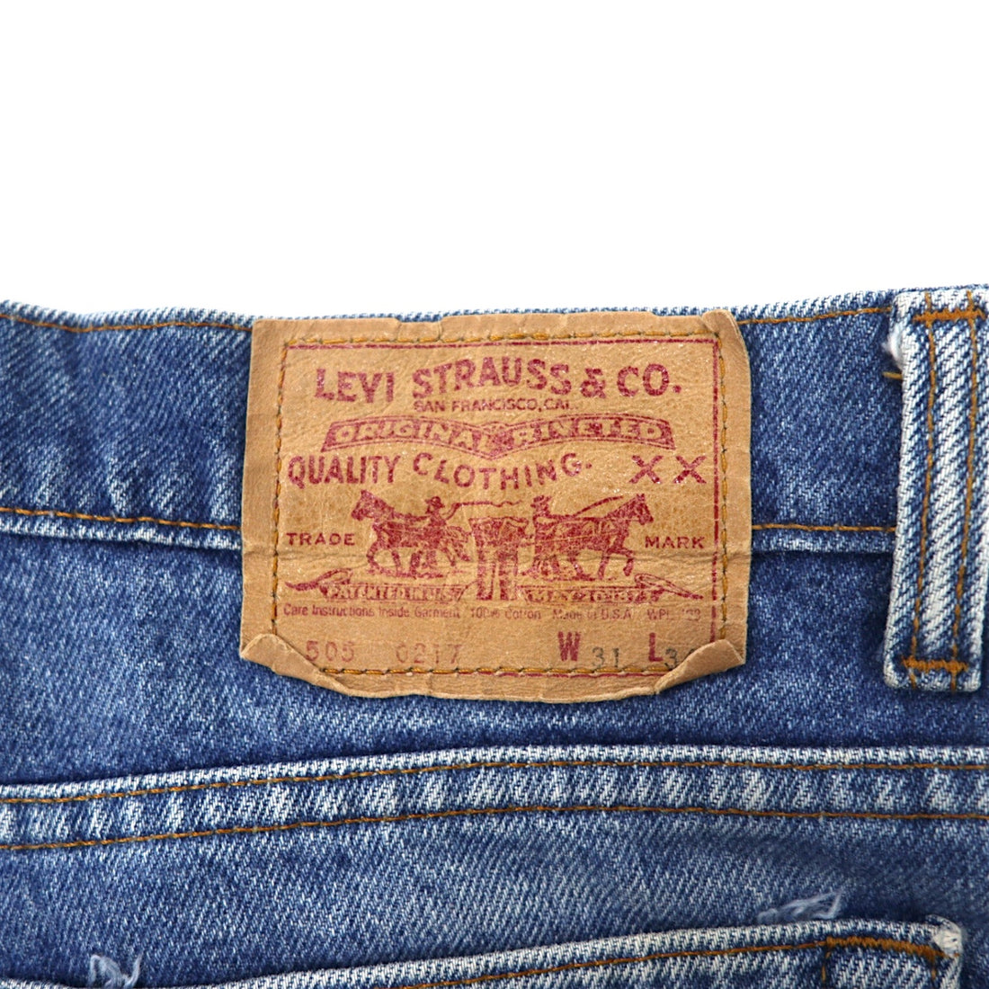 Levi's USA made 90s denim pants size 31 blue cotton 525 button lining zipper fly 505-0217