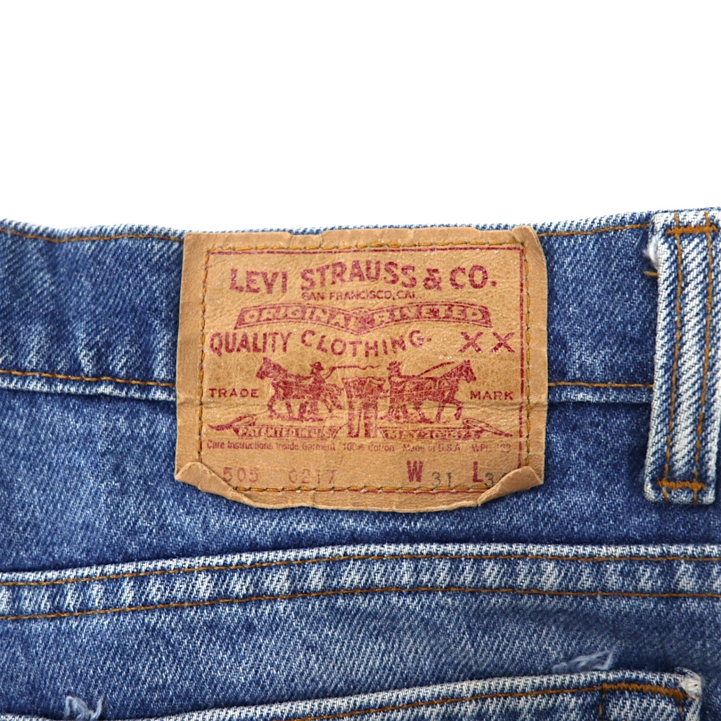 Levi's USA製 90年代 デニムパンツ 31 ブルー コットン ボタン裏525 ジッパーフライ 505-0217