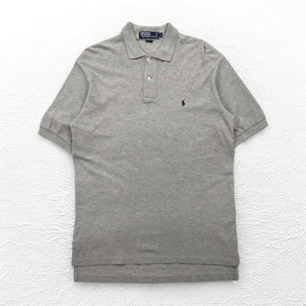 Polo by Ralph Lauren 90s Polo Shirt, Medium, Grey, Cotton, Small Pony Embroidery
