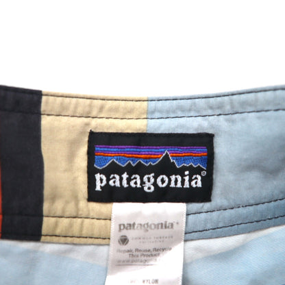 Patagonia Wavefarer Board Shorts, Size M, Multicolor Striped Nylon, 86556