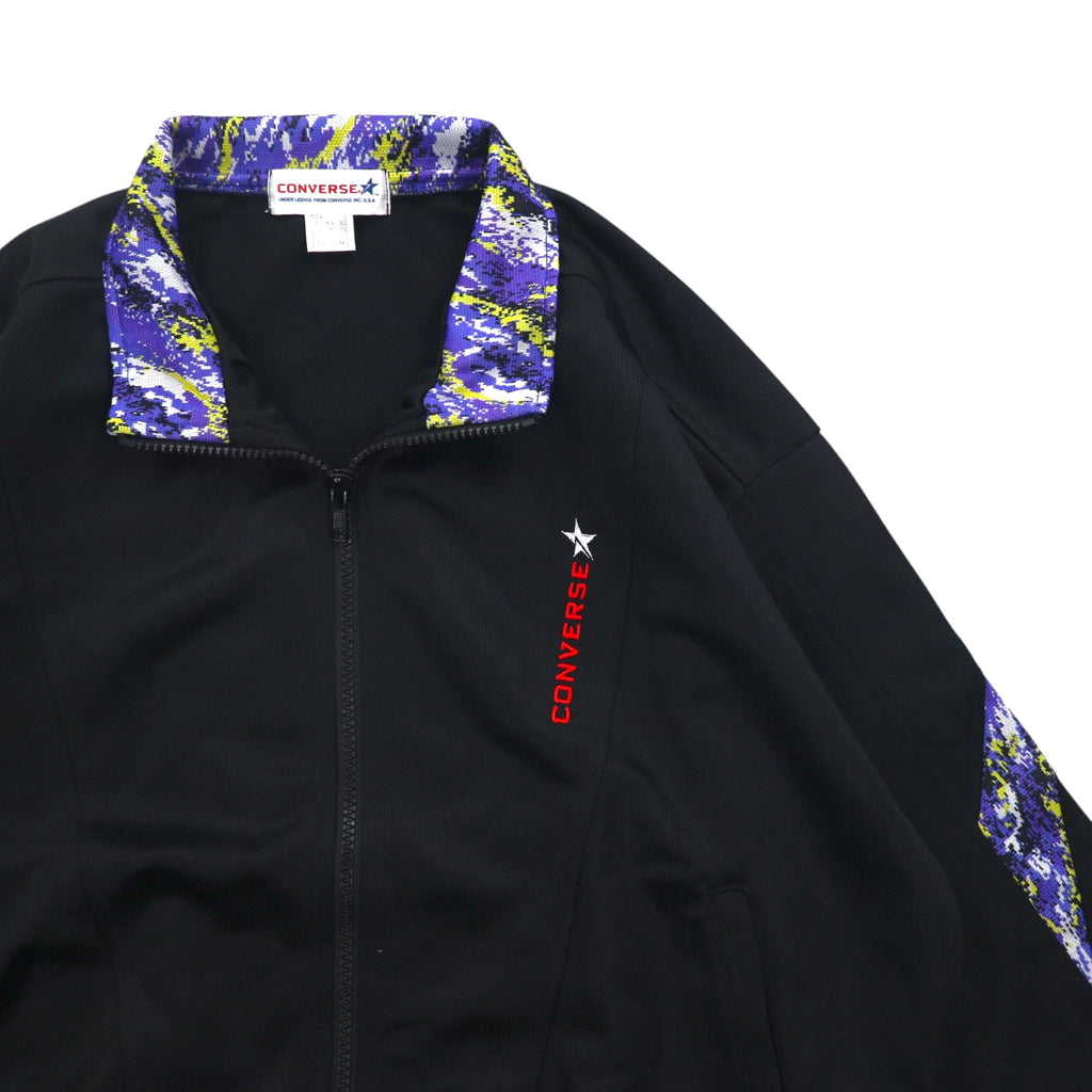 CONVERSE 90s Track Jacket Jersey M Black Polyester Logo Embroidery