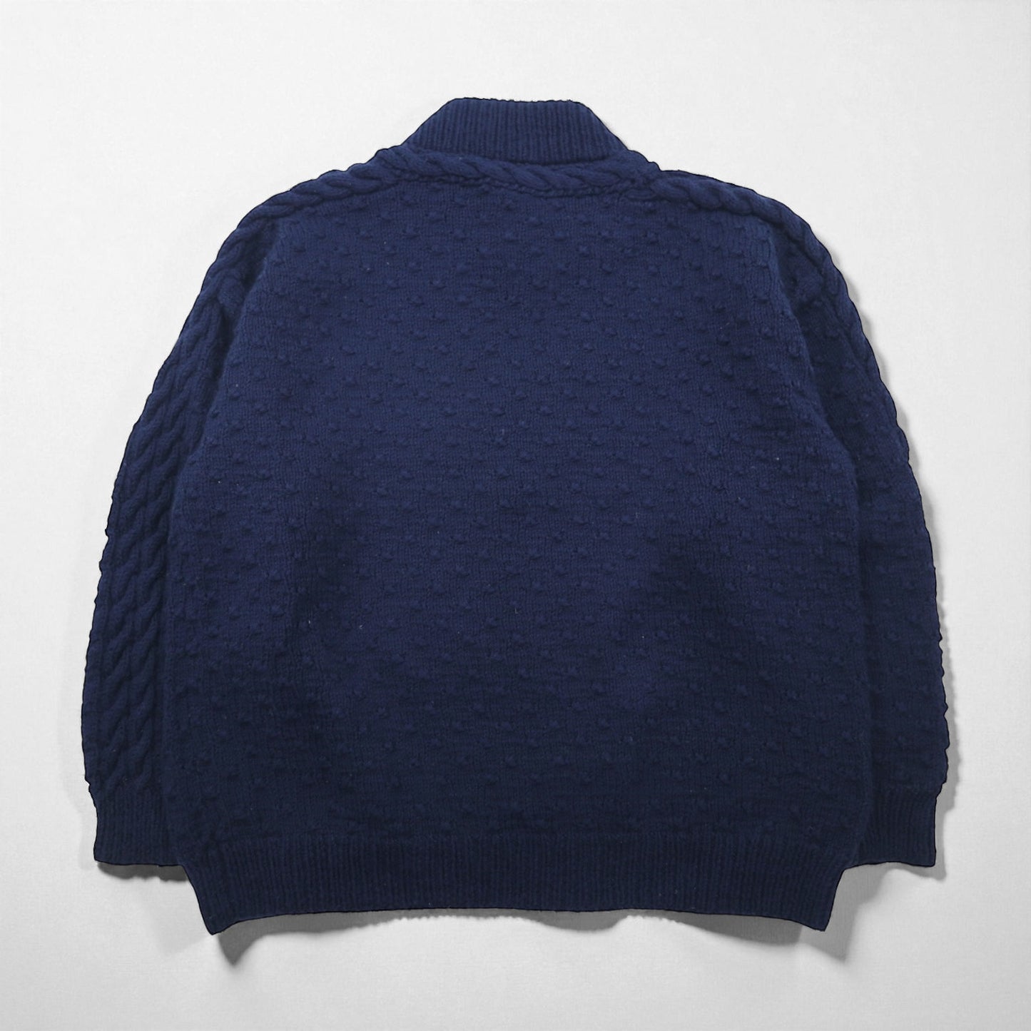 80s Vintage Fisherman Sweater, Bottleneck Knit, Popcorn Knit, Size XL, Made in Canada, Winterhouses