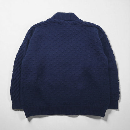 80s Vintage Fisherman Sweater, Bottleneck Knit, Popcorn Knit, Size XL, Made in Canada, Winterhouses