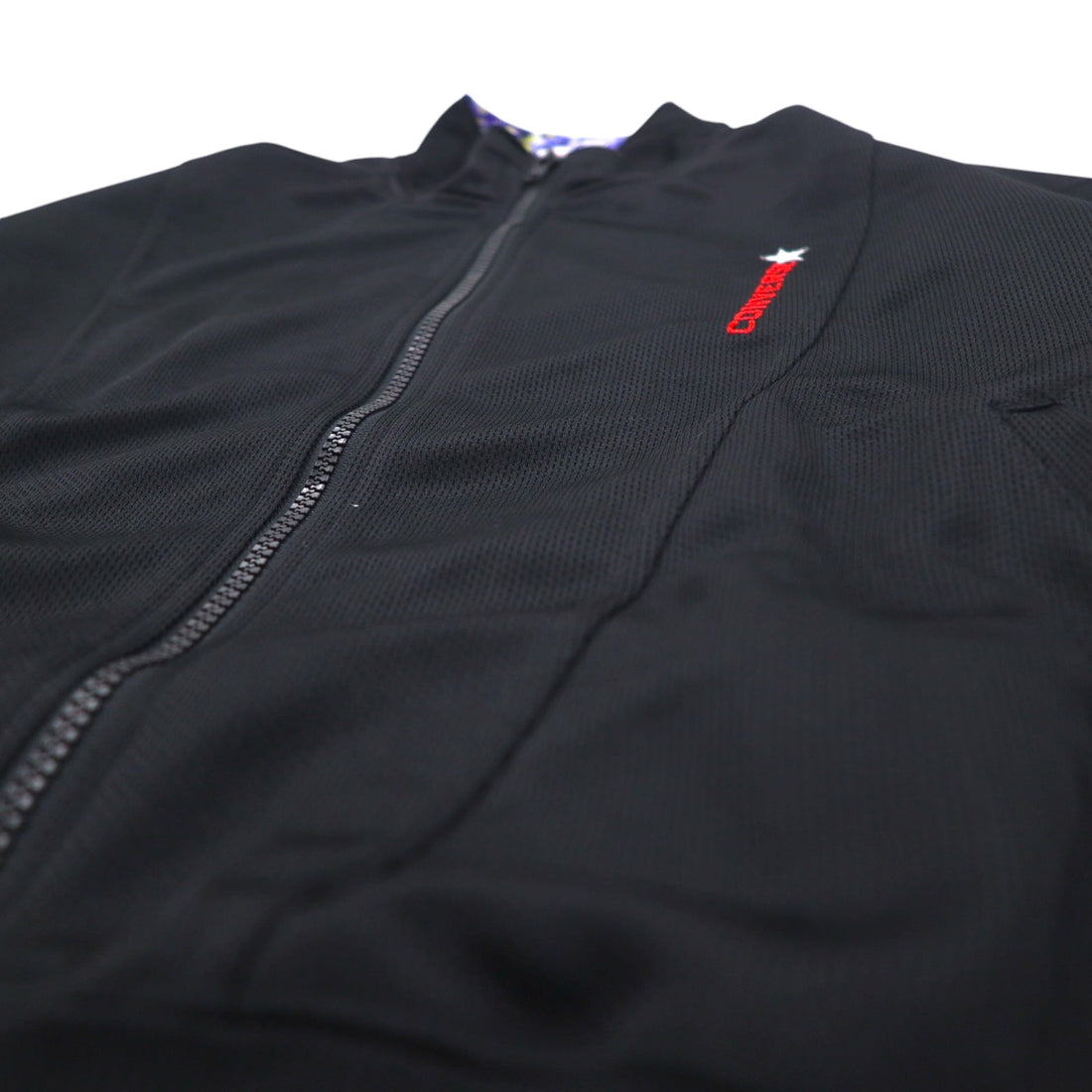 CONVERSE 90s Track Jacket Jersey M Black Polyester Logo Embroidery