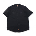 Dickies Short Sleeve Work Shirt, XL, Black, Polyester and Cotton, American Manufacturer, NASTC LS516
