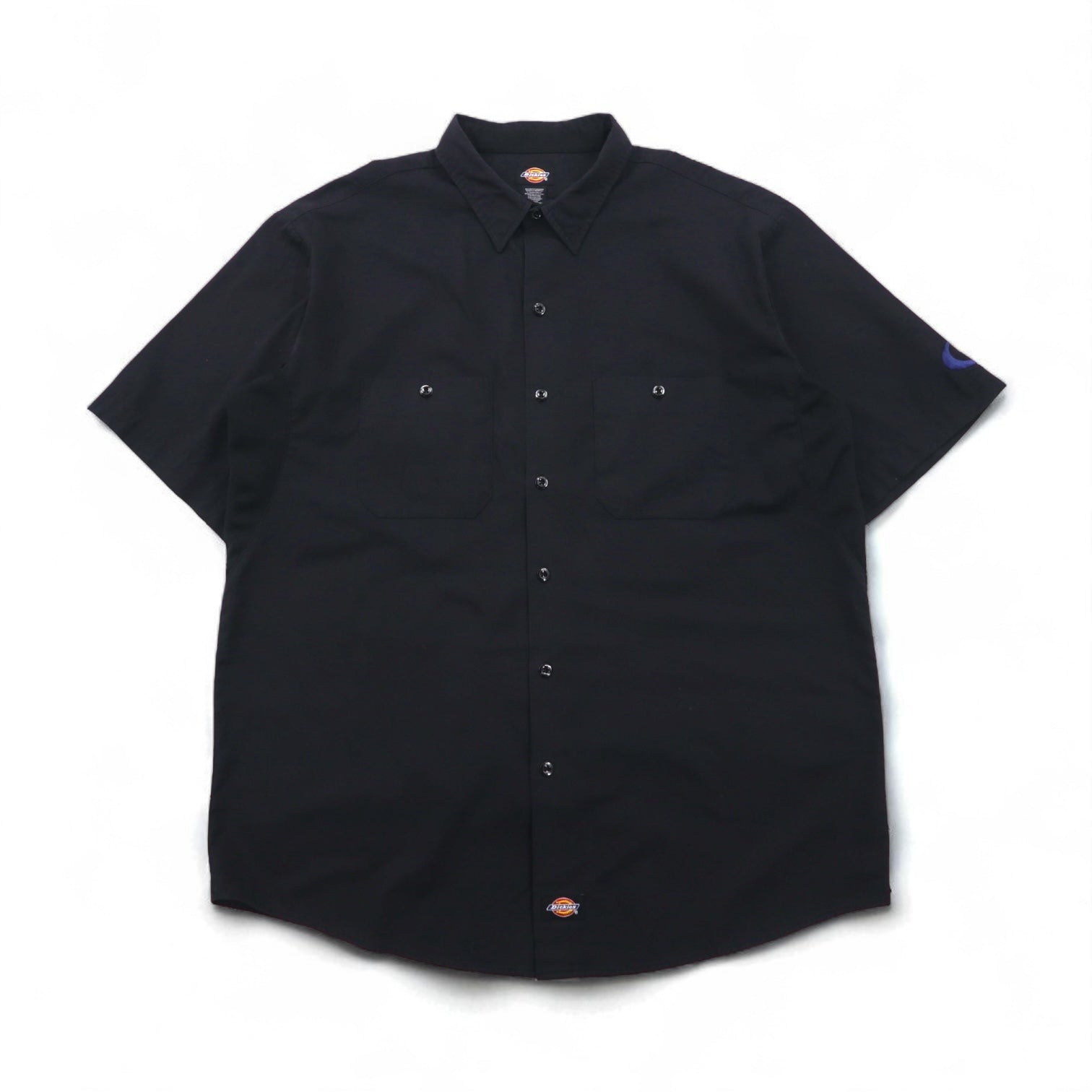 Dickies Short Sleeve Work Shirt, XL, Black, Polyester and Cotton, American Manufacturer, NASTC LS516