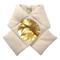 日本然リトテ-古着オンライン-KAPITAL KESA マフラー 日の丸 アイボリー ゴールド 麻 リネン 中綿 ダウン-KAPITAL KESA Scarf Hinomaru Ivory Gold Hemp Linen Filling Puffer