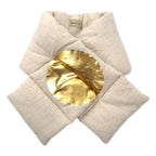 日本然リトテ-古着オンライン-KAPITAL KESA マフラー 日の丸 アイボリー ゴールド 麻 リネン 中綿 ダウン-KAPITAL KESA Scarf Hinomaru Ivory Gold Hemp Linen Filling Puffer