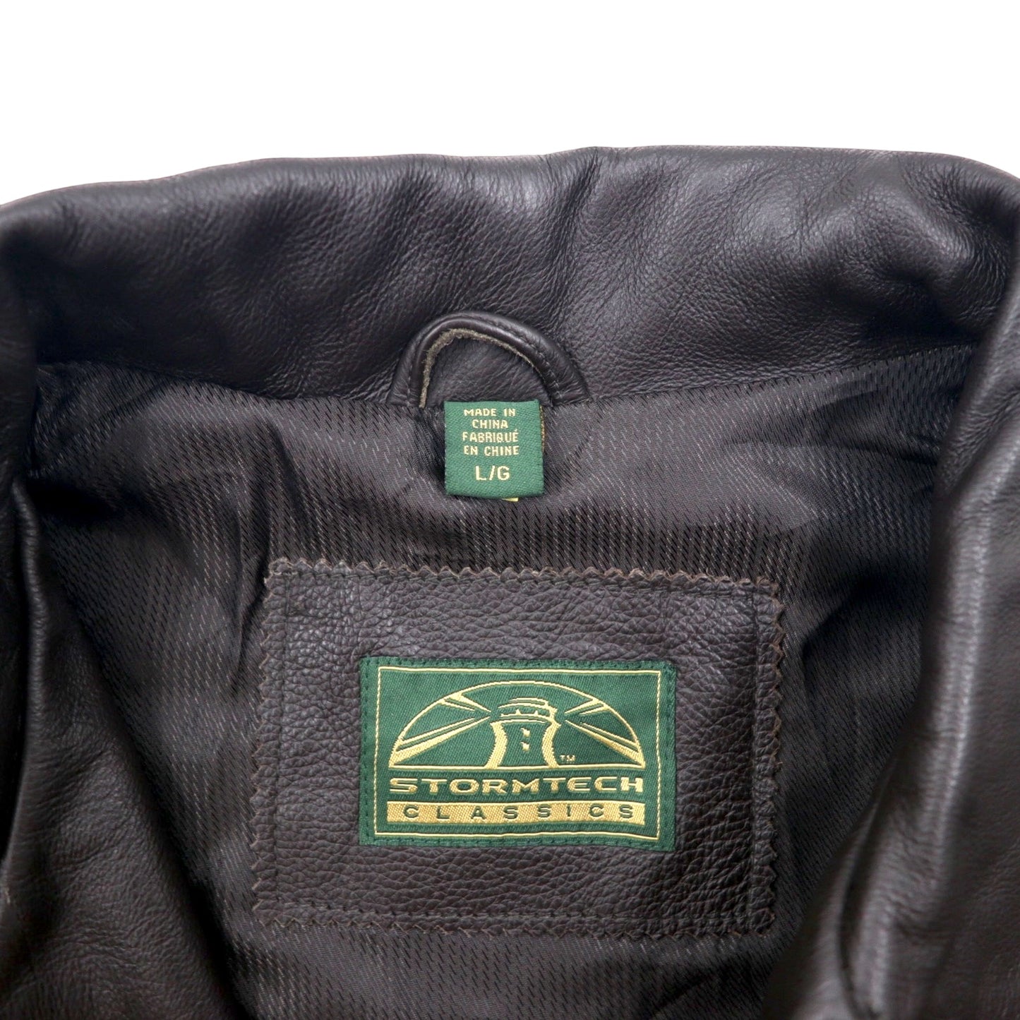 STORMTECH CLASSICS Full-Zip Leather Jacket, Brown, Size L