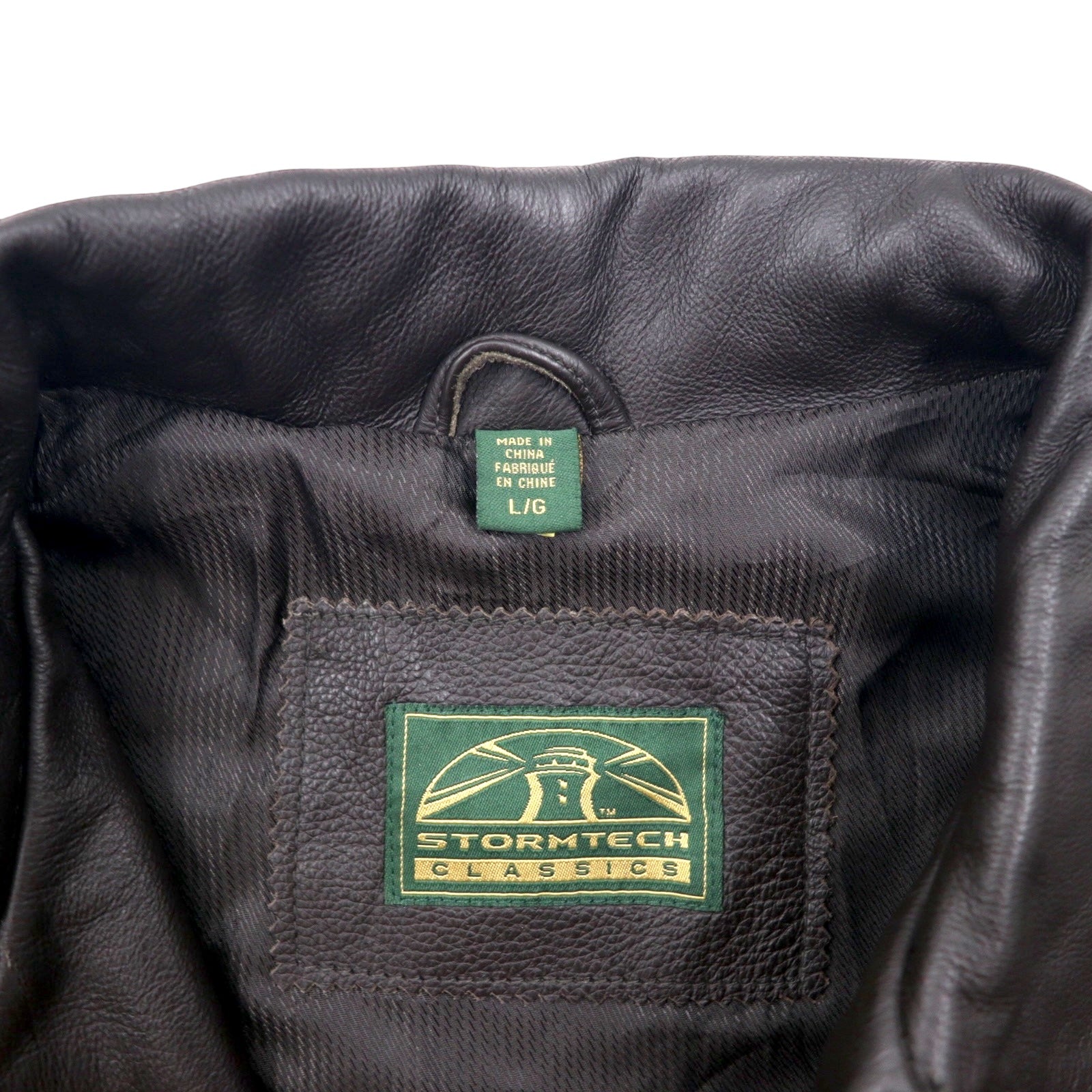 STORMTECH CLASSICS Full-Zip Leather Jacket, Brown, Size L