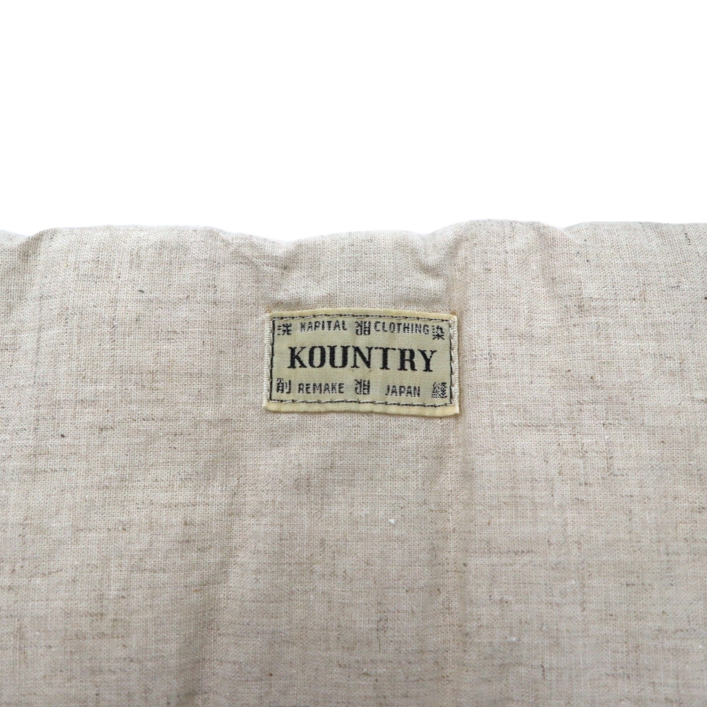KAPITAL KESA Scarf, Hinomaru, Ivory, Gold, Hemp, Linen, Down Filling