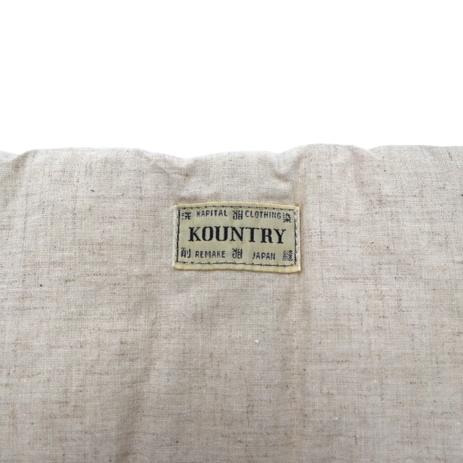 KAPITAL KESA Scarf, Hinomaru, Ivory, Gold, Hemp, Linen, Down Filling
