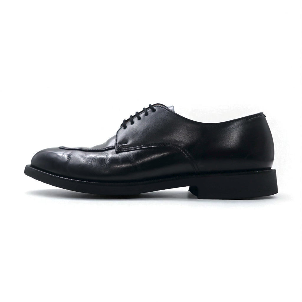 BURBERRY Split-Toe U-Tip Dress Shoes, Size 26.5cm, Black Leather, Wingtip, BU1430