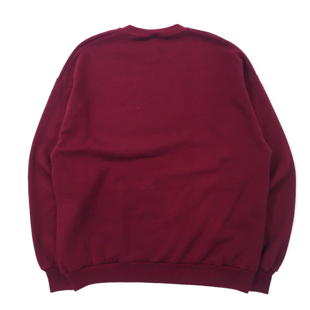 JERZEES Made in USA 90's Print Sweatshirt XL Bordeaux Cotton Brushed Back A Moment In Time