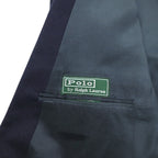Polo Ralph Lauren 90年代 USA製 ダブル ブレザー テーラードジャケット M ピークドラペル 紺ブレ 金ボタン ギャバジン