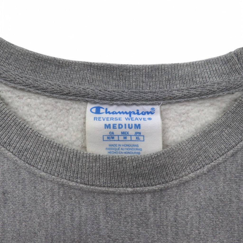 Champion Reverse Weave Sweatshirt, XL, Grey, Script Logo, Blue Single Tag, Reprint, Made in Honduras