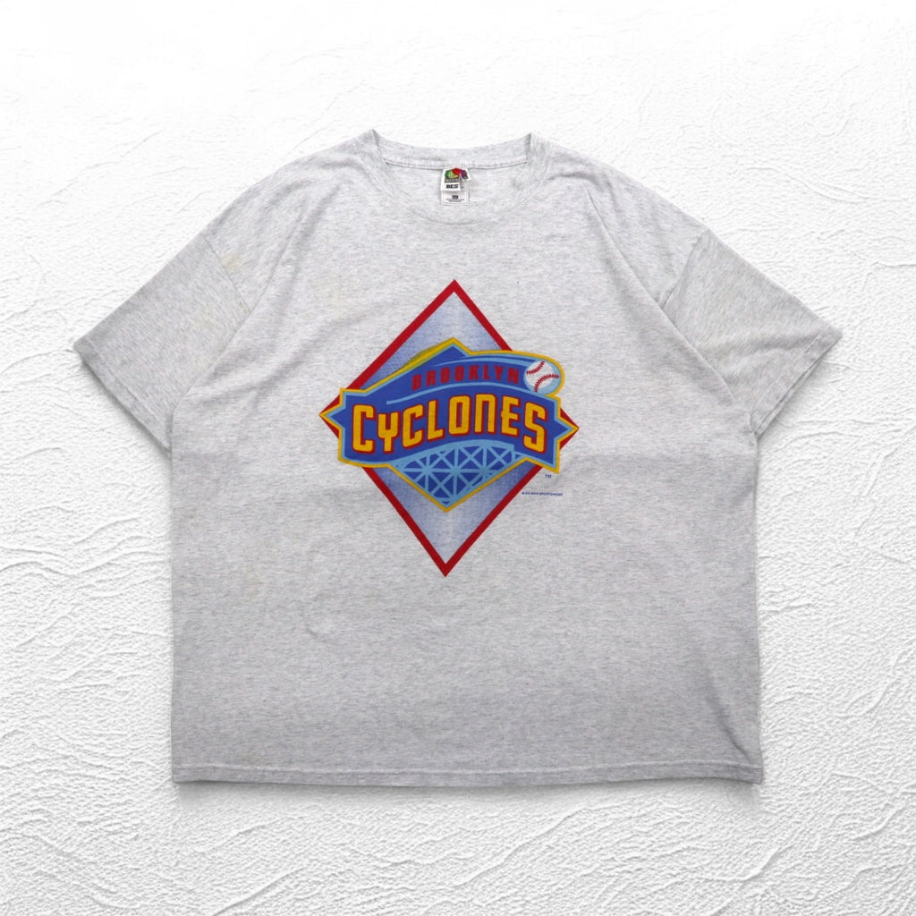 BROOKLYN CYCLONES 90年代 ベースボール プリント Tシャツ 3XL グレー FRUIT OF THE LOOM ビッグサイズ エルサルバドル製