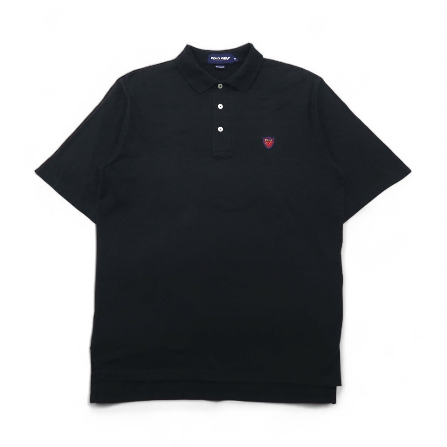 POLO GOLF RALPH LAUREN 90年代 ポロシャツ M ブラック コットン ワンポイントロゴ メキシコ製