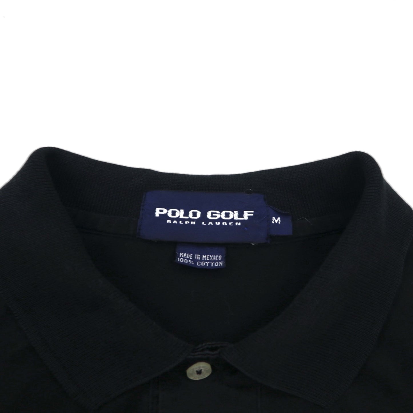 POLO GOLF RALPH LAUREN 90年代 ポロシャツ M ブラック コットン ワンポイントロゴ メキシコ製
