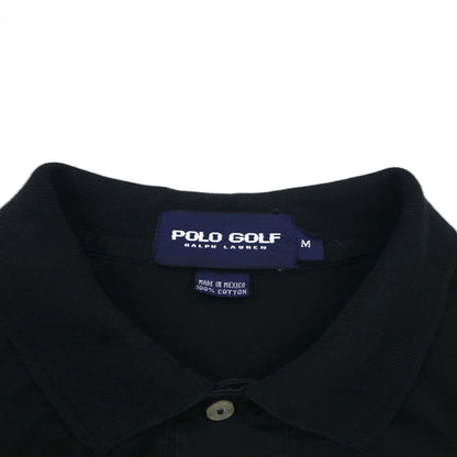 POLO GOLF RALPH LAUREN 90年代 ポロシャツ M ブラック コットン ワンポイントロゴ メキシコ製