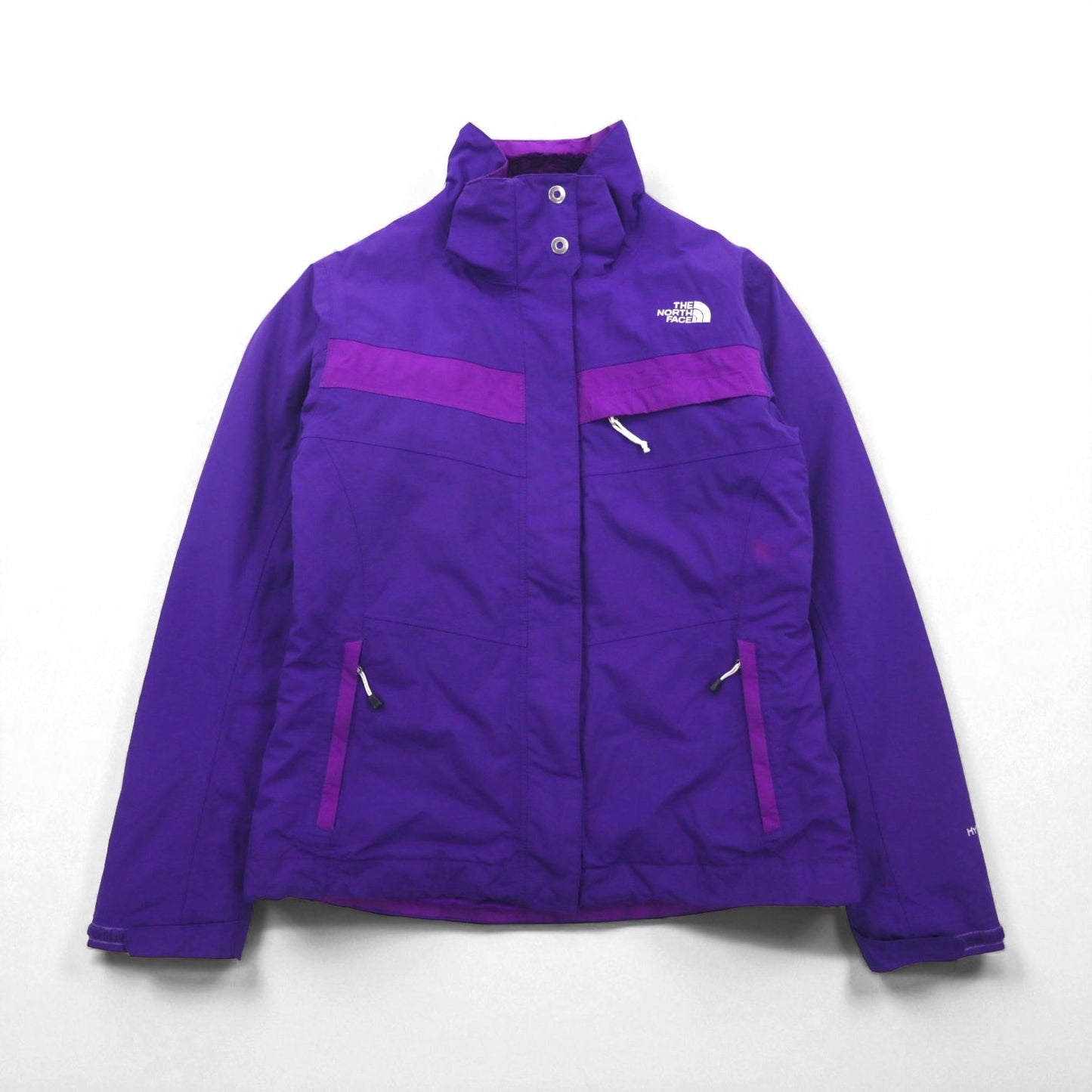 THE NORTH FACE ハイベント HYVENT AUCV ソフトシェル マウンテンジャケット M パープル 防水 フリースライナー ハイネック ドローコード