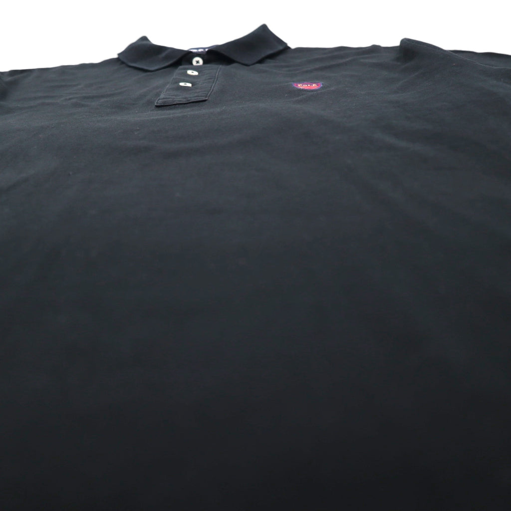 POLO GOLF RALPH LAUREN 90s Polo Shirt, Size M, Black Cotton, One-Point Logo, Made in Mexico