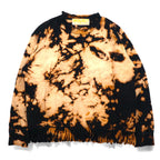 SKOLOCT TSUYOSHI NAKANO Fringe Tie-dye Bleached Sweatshirt M Black Orange
