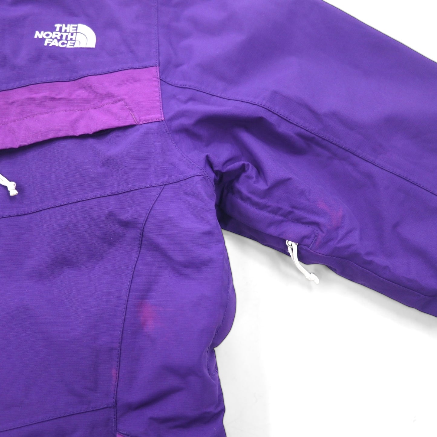 THE NORTH FACE ハイベント HYVENT AUCV ソフトシェル マウンテンジャケット M パープル 防水 フリースライナー ハイネック ドローコード