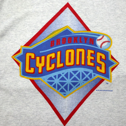 BROOKLYN CYCLONES 90年代 ベースボール プリント Tシャツ 3XL グレー FRUIT OF THE LOOM ビッグサイズ エルサルバドル製