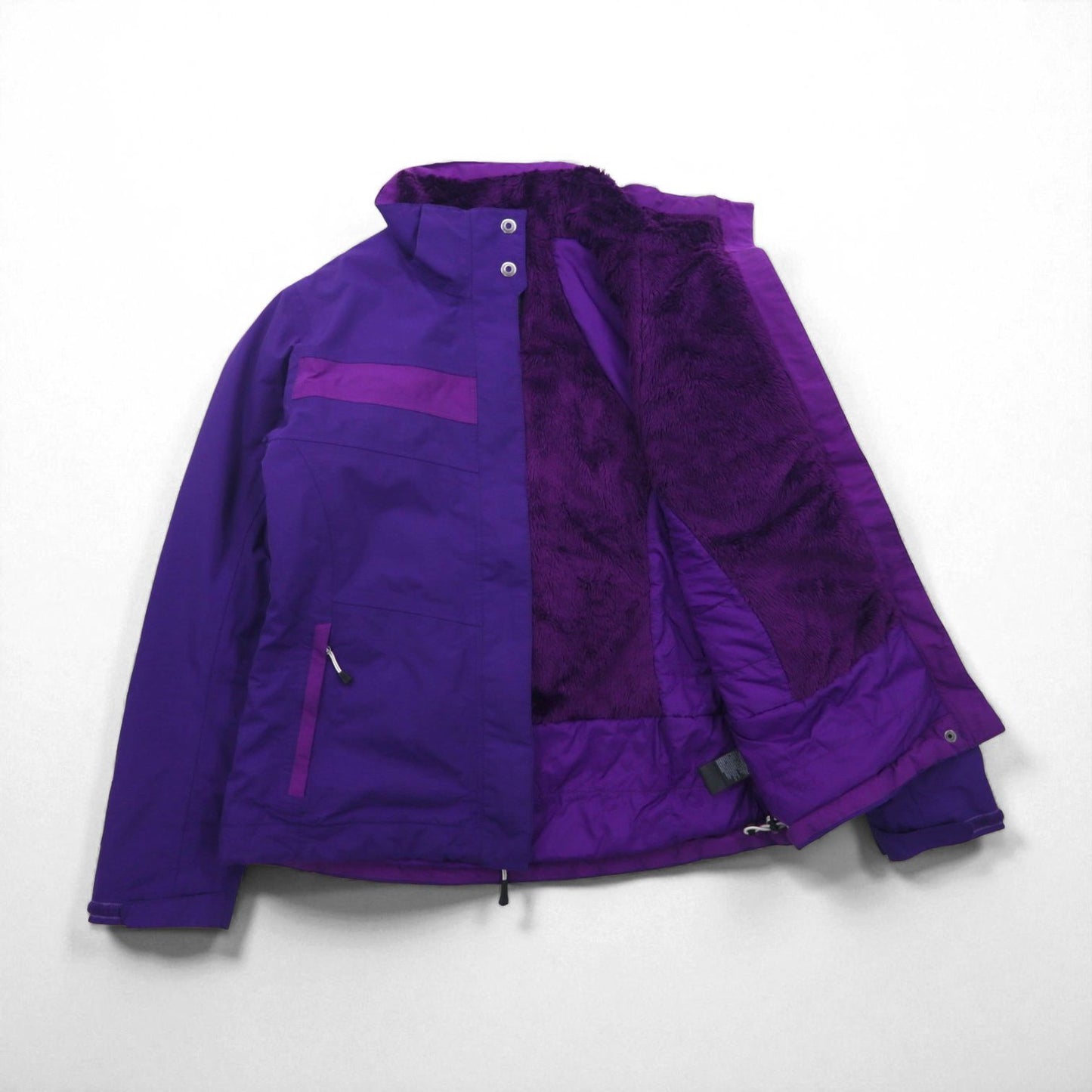 THE NORTH FACE ハイベント HYVENT AUCV ソフトシェル マウンテンジャケット M パープル 防水 フリースライナー ハイネック ドローコード