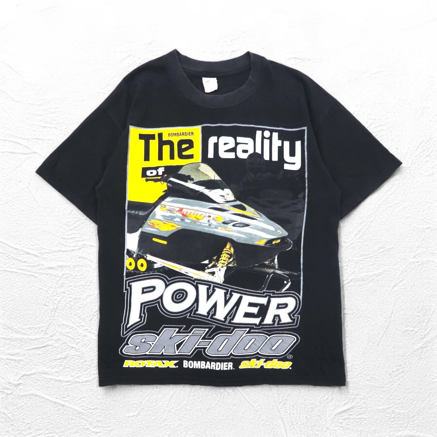 90年代 ONIGA SPORTSWEAR スノーモービル プリント Tシャツ L ブラック コットン SKI-DOO