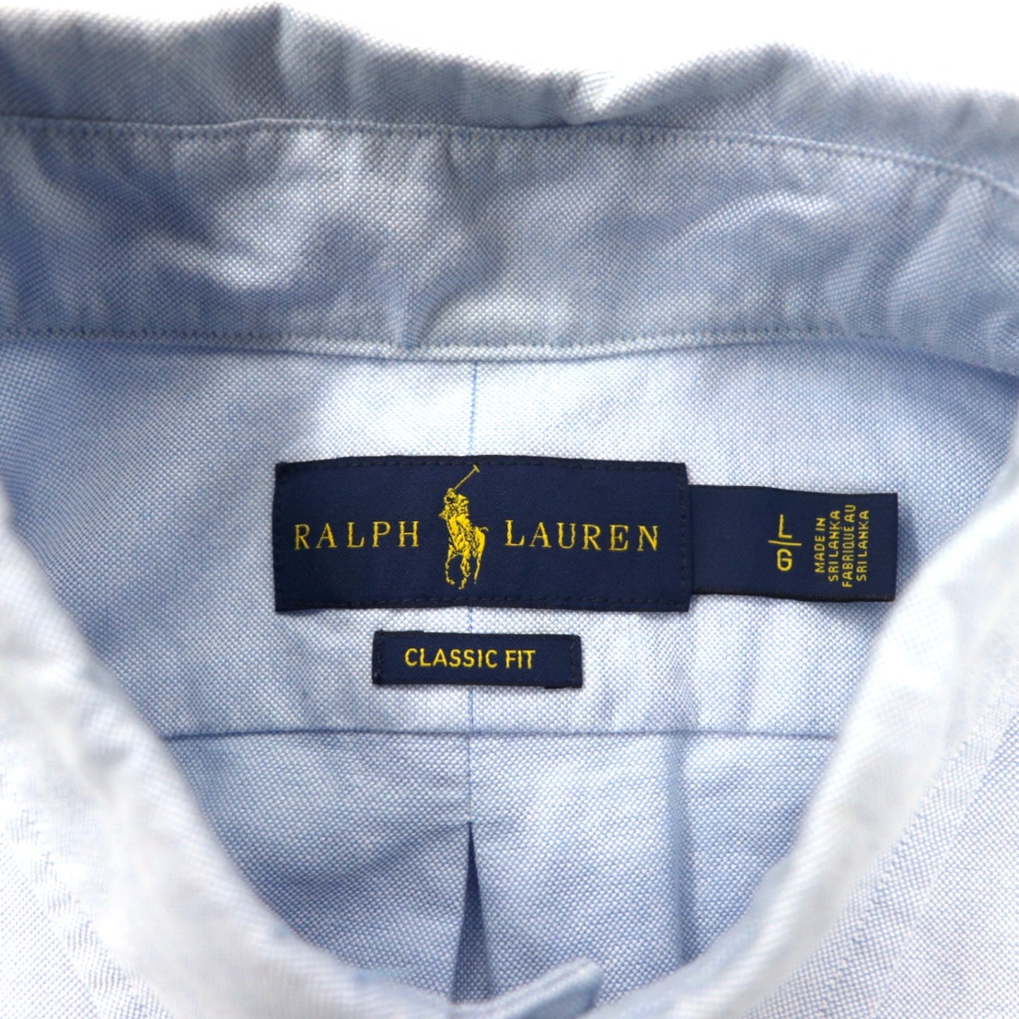 RALPH LAUREN オックスフォード ボタンダウンシャツ L ブルー コットン CLASSIC FIT スモールポニー刺繍