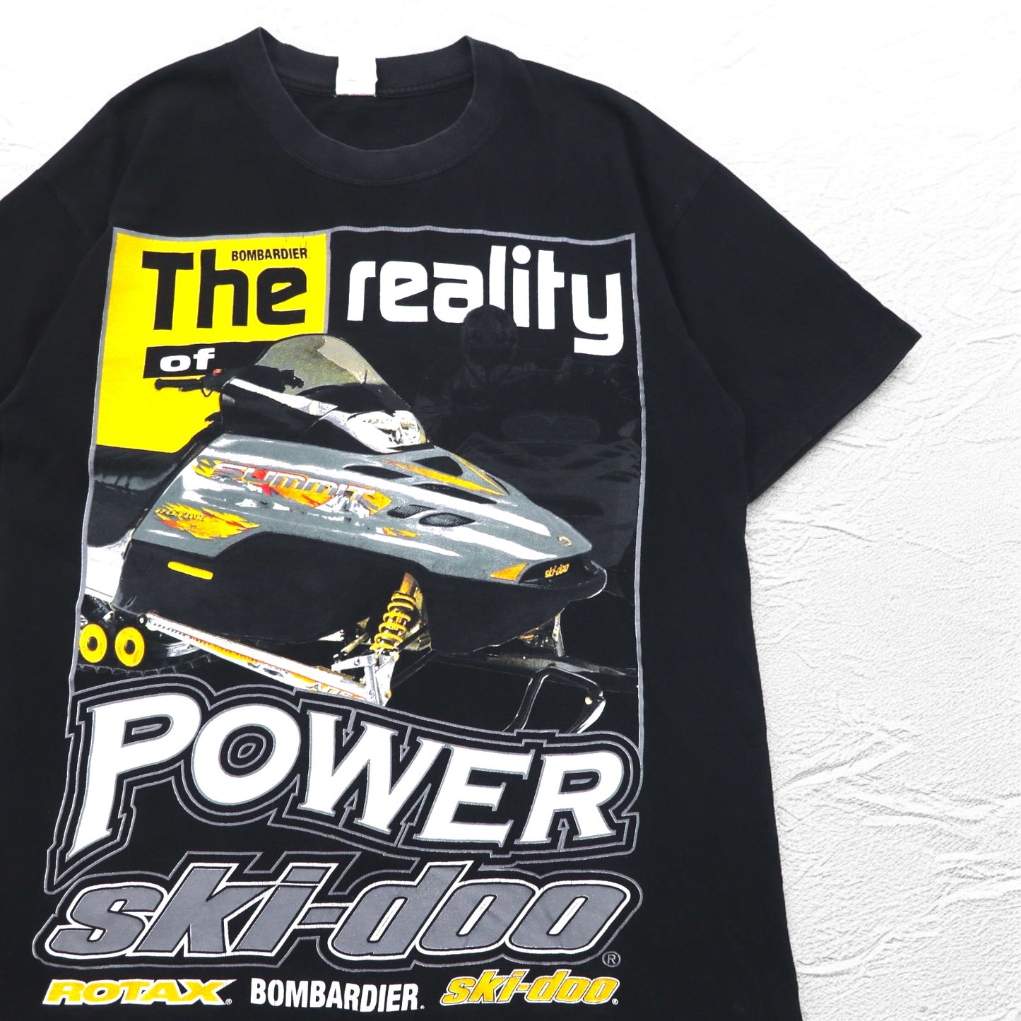 90年代 ONIGA SPORTSWEAR スノーモービル プリント Tシャツ L ブラック コットン SKI-DOO