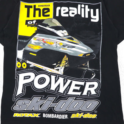 90年代 ONIGA SPORTSWEAR スノーモービル プリント Tシャツ L ブラック コットン SKI-DOO