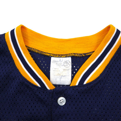 Athletic Knit 90s Mesh Game Shirt, Size M, Navy, NCAA Whitman College Numbering, Henley Neck