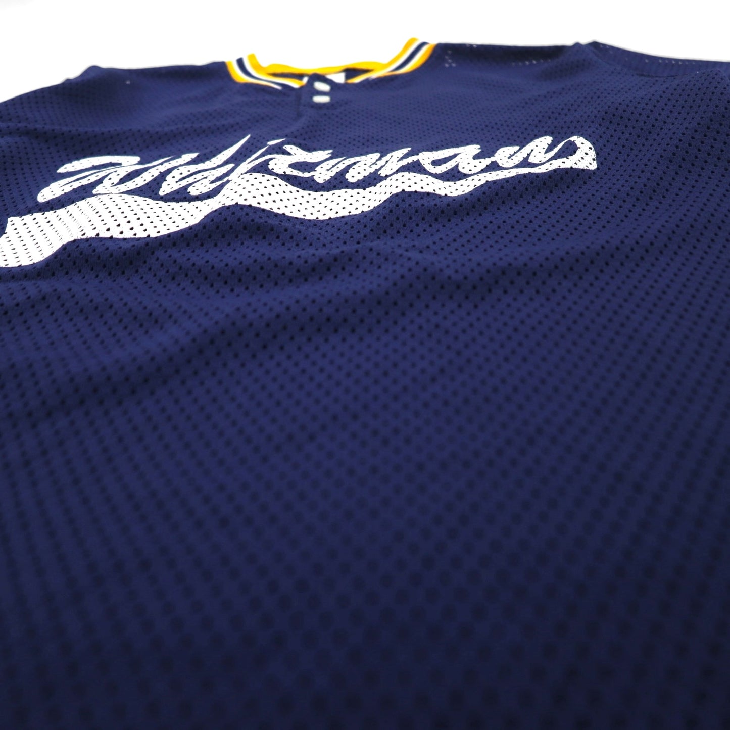 Athletic Knit 90s Mesh Game Shirt, Size M, Navy, NCAA Whitman College Numbering, Henley Neck