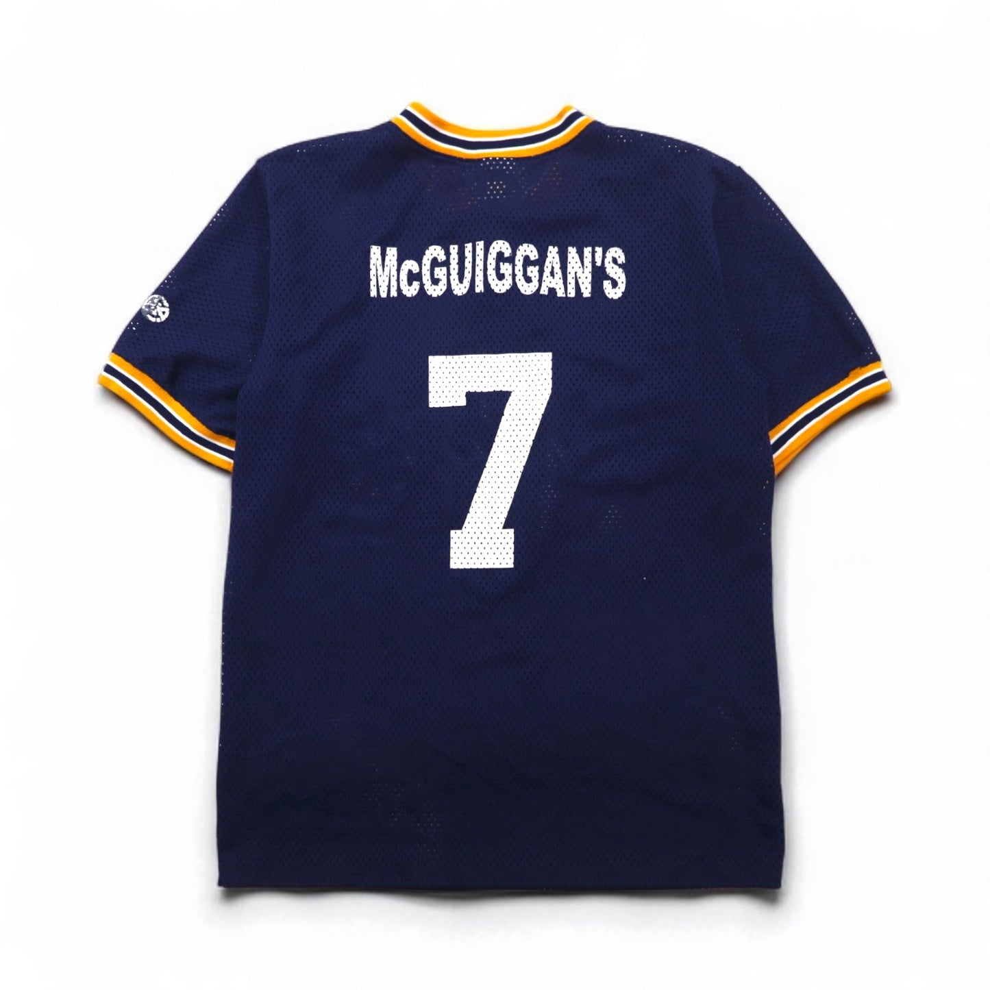 Athletic Knit 90s Mesh Game Shirt, Size M, Navy, NCAA Whitman College Numbering, Henley Neck