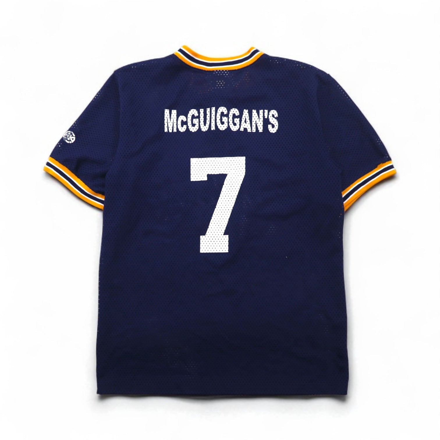 Athletic Knit 90s Mesh Game Shirt, Size M, Navy, NCAA Whitman College Numbering, Henley Neck